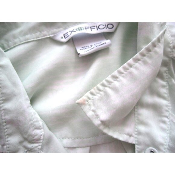 Women Exofficio Long Sleeve Polyester Button Semi See Through Blouse Sz L (WB88) - Picture 9 of 10